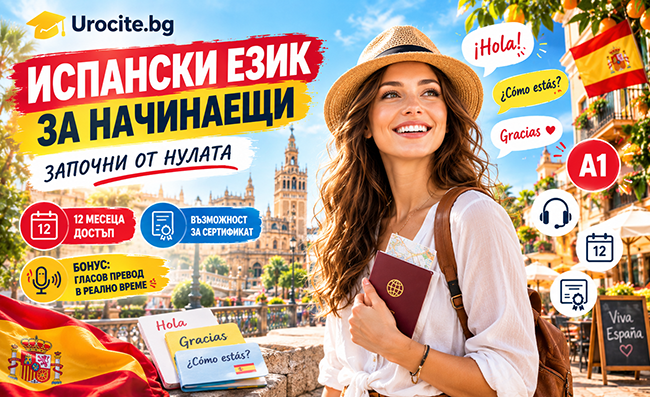 Онлайн курс по испански език за начинаещи с 12-месечен достъп, от Urocite.bg